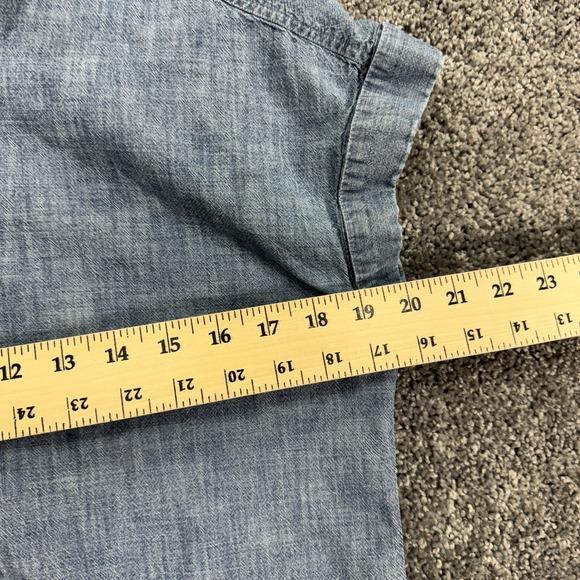 Banana Republic Shirt Womens Medium Blue Sleeveless Button Collared Casual City - Picture 4 of 6